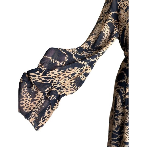 Paige Chamomile Dress‎ Size Small Hyde Black Mixed Tiger Print 100% Silk Lined - Picture 3 of 11